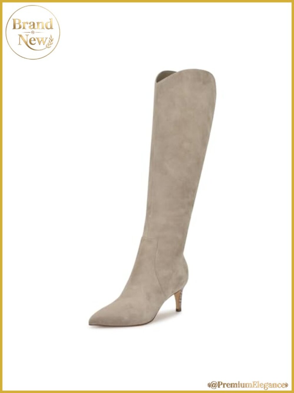 Nine West Sirena Suede Pointy Toe Stiletto Knee-High Dress Boots